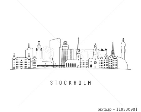 Detailed Stockholm skyline vector illustration. Detailed Stockholm skyline vector illustration. 119530981
