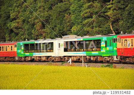 烏山線　仁井田ー下野花岡　JR東日本　キハ40-1007（宇都宮）　風っこ烏山 119531482