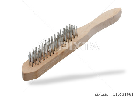 Wire brush angled on white Wire brush angled on white 119531661