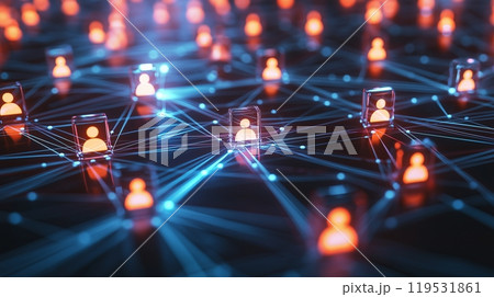 Digital networking and communication concept with connected user icons Digital networking and communication concept with connected user icons 119531861