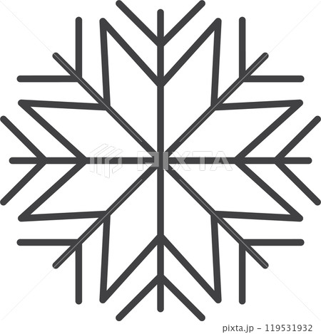 Snowflake icon. Winter snowflake silhouette for Christmas design 119531932