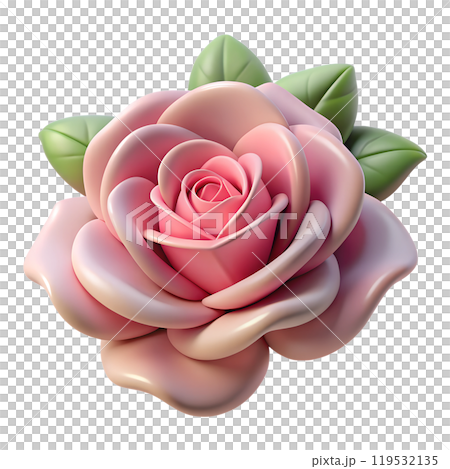 3d Coral rose flower. 3d Coral rose flower. 119532135