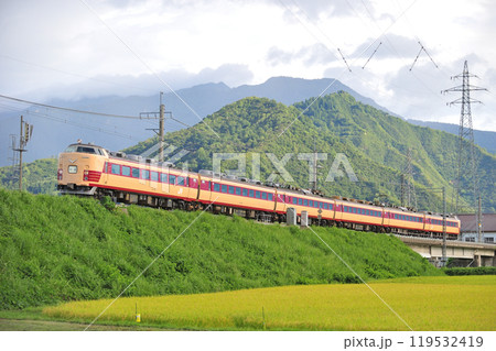 北越ほくほく線　六日町ー魚沼丘陵　JR東日本　485系　K-1編成（新潟）　回送 119532419