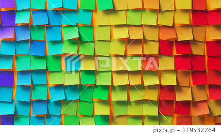 Grid of Ideas: A Wall Adorned with Yellow Sticky Notes Grid of Ideas: A Wall Adorned with Yellow Sticky Notes 119532764