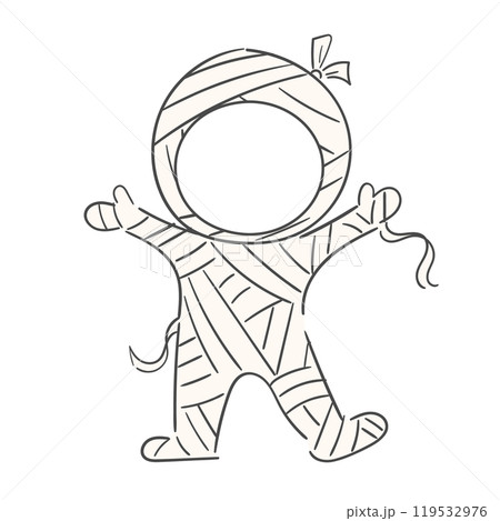 Halloween Mummy Costume Illustration with a cutout for the face. Halloween Mummy Costume Illustration with a cutout for the face. 119532976