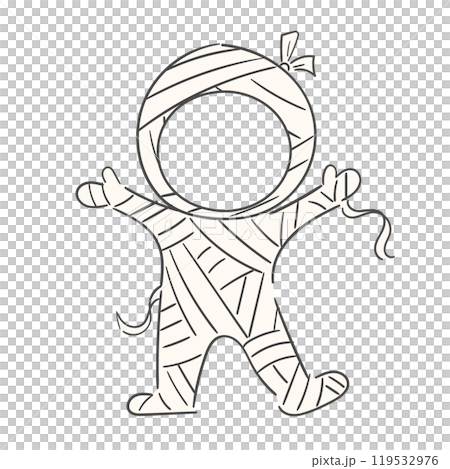 Halloween Mummy Costume Illustration with a cutout for the face. Halloween Mummy Costume Illustration with a cutout for the face. 119532976