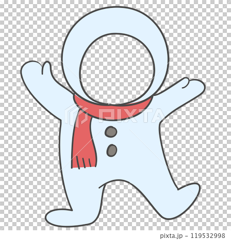 Christmas snowman costume illustration with a cutout for the face. Christmas snowman costume illustration with a cutout for the face. 119532998