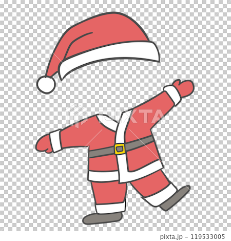 Christmas santa costume illustration with a cutout for the face. 119533005