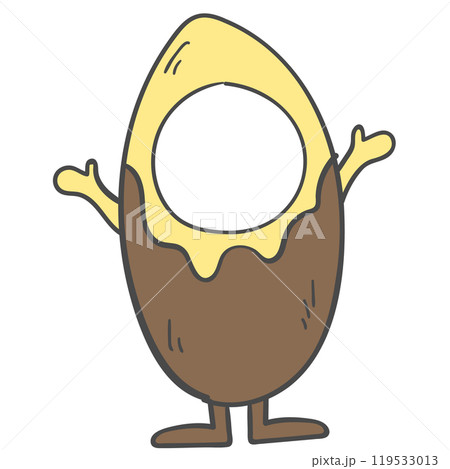 Sweet potato costume illustration with a cutout for the face. 119533013