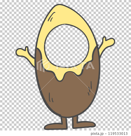 Sweet potato costume illustration with a cutout for the face. 119533013