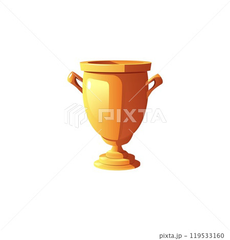 Vector illustration of a shiny gold cup symbolizing victory on a white background. 119533160