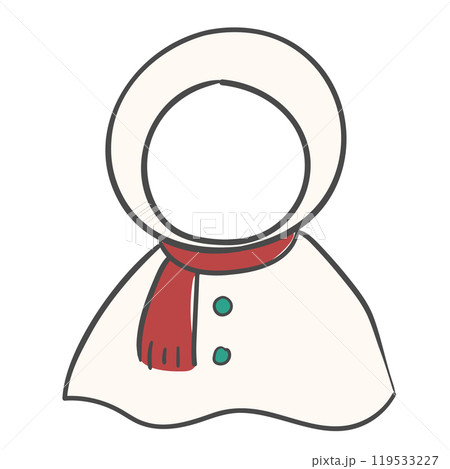 Illustration for winter costume character with a cutout for the face. 119533227