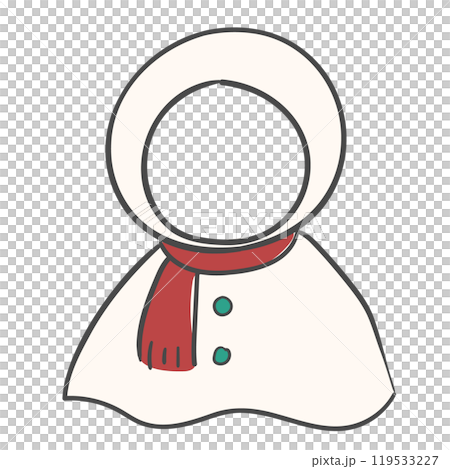 Illustration for winter costume character with a cutout for the face. 119533227