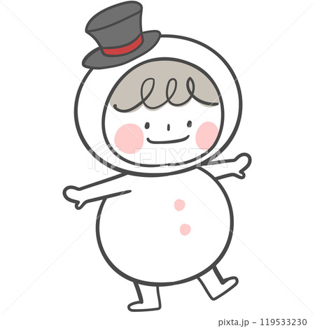An illustration of a character in a snowman costume. 119533230