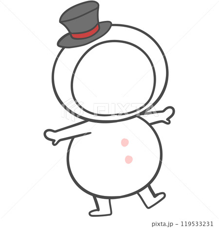 A snowman costume. Illustration with a cutout for the face. 119533231