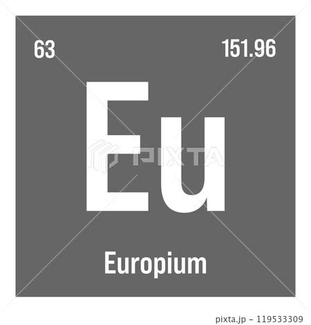 Einsteinium, Es, periodic table element with name, symbol, atomic number and weight. Synthetic radioactive element with potential uses in scientific research and nuclear power. 119533309