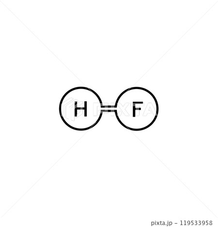 hydrogen fluoride moleclar icon hydrogen fluoride moleclar icon 119533958