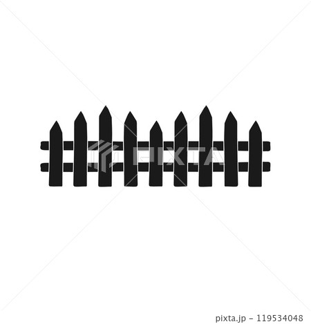 Vector hand drawn fence silhouette 119534048