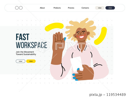 Creative Workspace: Video Conference, modern flat vector concept illustration of person engaging in virtual business meeting Connectivity, collaboration, digital interaction, remote work, productivity Creative Workspace: Video Conference, modern flat vector concept illustration of person engaging in virtual business meeting Connectivity, collaboration, digital interaction, remote work, productivity 119534489