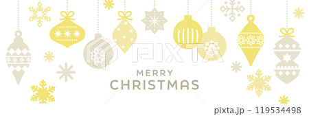 クリスマスオーナメントの背景イラスト ( ベクター バナー コピースペース 1:3 ) クリスマスオーナメントの背景イラスト ( ベクター バナー コピースペース 1:3 ) 119534498