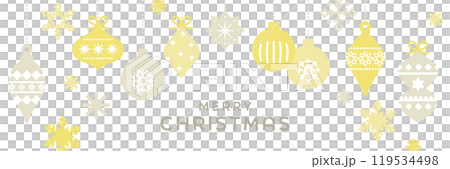 聖誕裝飾品背景圖（向量橫幅複製空間 1:3） 119534498