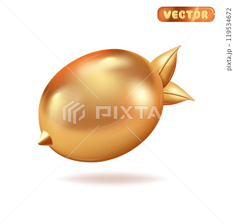 Golden lemon, Vector template in cartoon style. Casino win concept, online game. 119534672