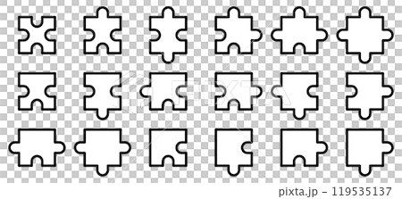 Vector illustration set of blank jigsaw puzzles 119535137