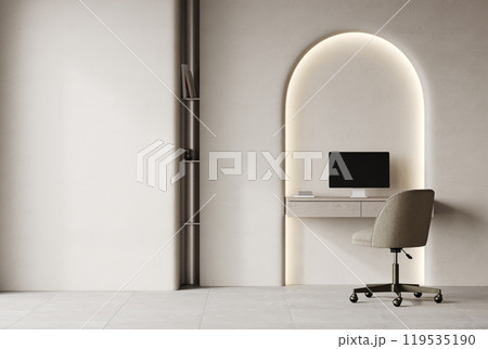 Home mockup, modern home office interior background, 3d render 119535190