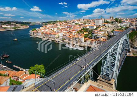 View of Porto city, Portugal, on sunset 119535194
