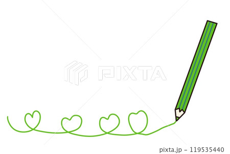 緑色シンプルな鉛筆のイラスト 119535440