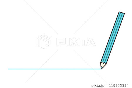 水色シンプルな鉛筆のイラスト 水色シンプルな鉛筆のイラスト 119535534