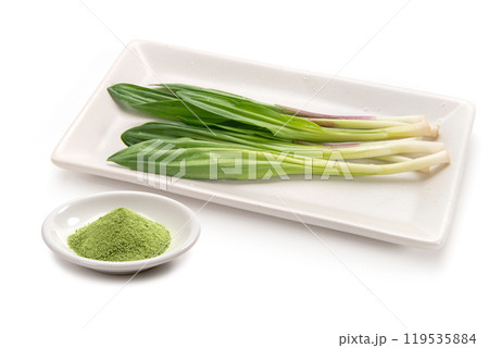 ギョウジャニンニクと粉末にした健康食品 119535884