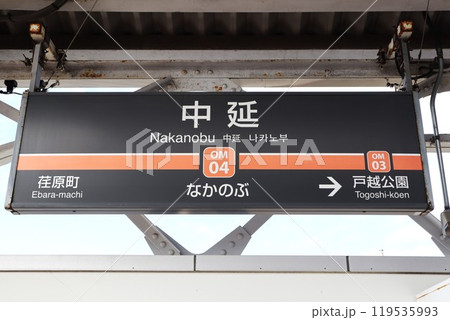 中延駅（大井町線）駅名標 119535993