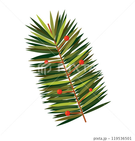 Detailed christmas holly leaf icon Vector 119536501
