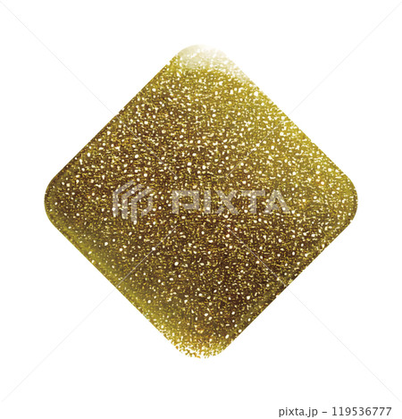 ゴールドのラメが輝く、四角形のデザインパーツ。 119536777