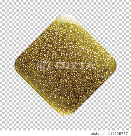 ゴールドのラメが輝く、四角形のデザインパーツ。 119536777