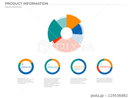 Business pie data analysis charts in color. Vector elements charts. Business pie data analysis charts in color. Vector elements charts. 119536862
