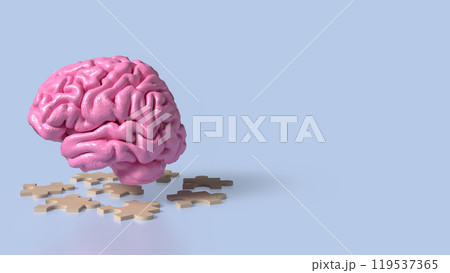 The brain and jigsaw for sci or education concept 3d rendering. The brain and jigsaw for sci or education concept 3d rendering. 119537365
