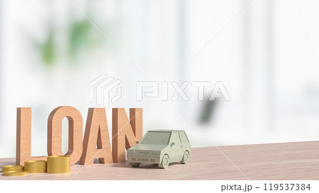 The  Car Loan and coins for Business concept 3d rendering. 119537384