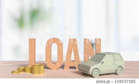 The  Car Loan and coins for Business concept 3d rendering. 119537385