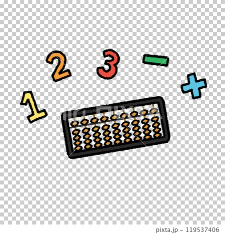 Simple hand-drawn illustration of an abacus 119537406