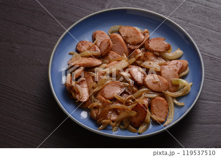 魚肉ソーセージと玉ねぎのマヨネーズ醤油炒め 魚肉ソーセージと玉ねぎのマヨネーズ醤油炒め 119537510