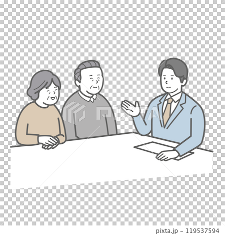 老夫婦微笑著交談 119537594