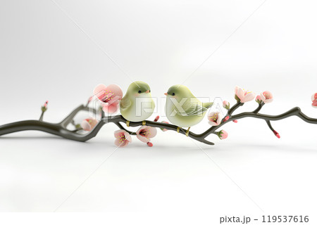 ウグイスと梅の花-1 119537616