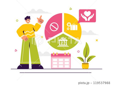 Vector illustration of an NGO or Non-Governmental Organization to Address Specific Social and Political Needs in a Flat Style Cartoon Background 119537988