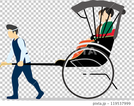 乘坐人力車遊覽的男女 119537999