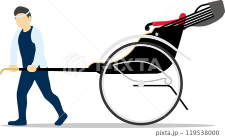 人力車を引く男性 119538000