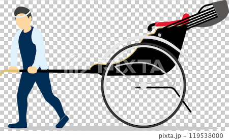 人力車を引く男性 119538000