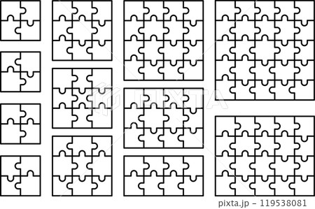 ブランクのジグソーパズルのベクターイラストセット 119538081