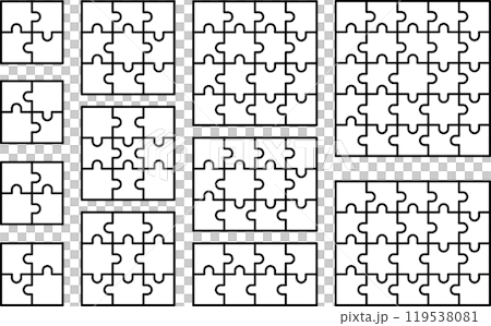 空白拼圖的矢量插圖集 119538081